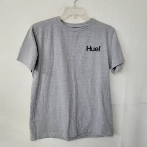 Huel Mens Gray T Shirt Size‎ M Short Sleeve Logo Casual Top Apparel